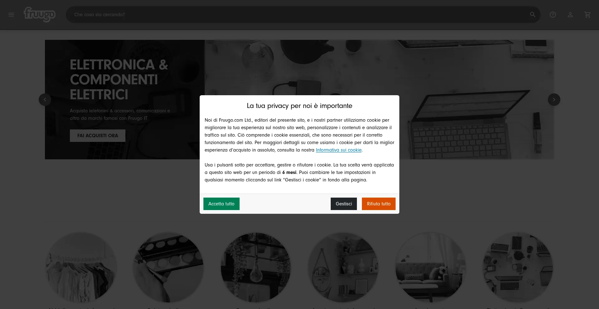 Website screenshot of Fruugo.it