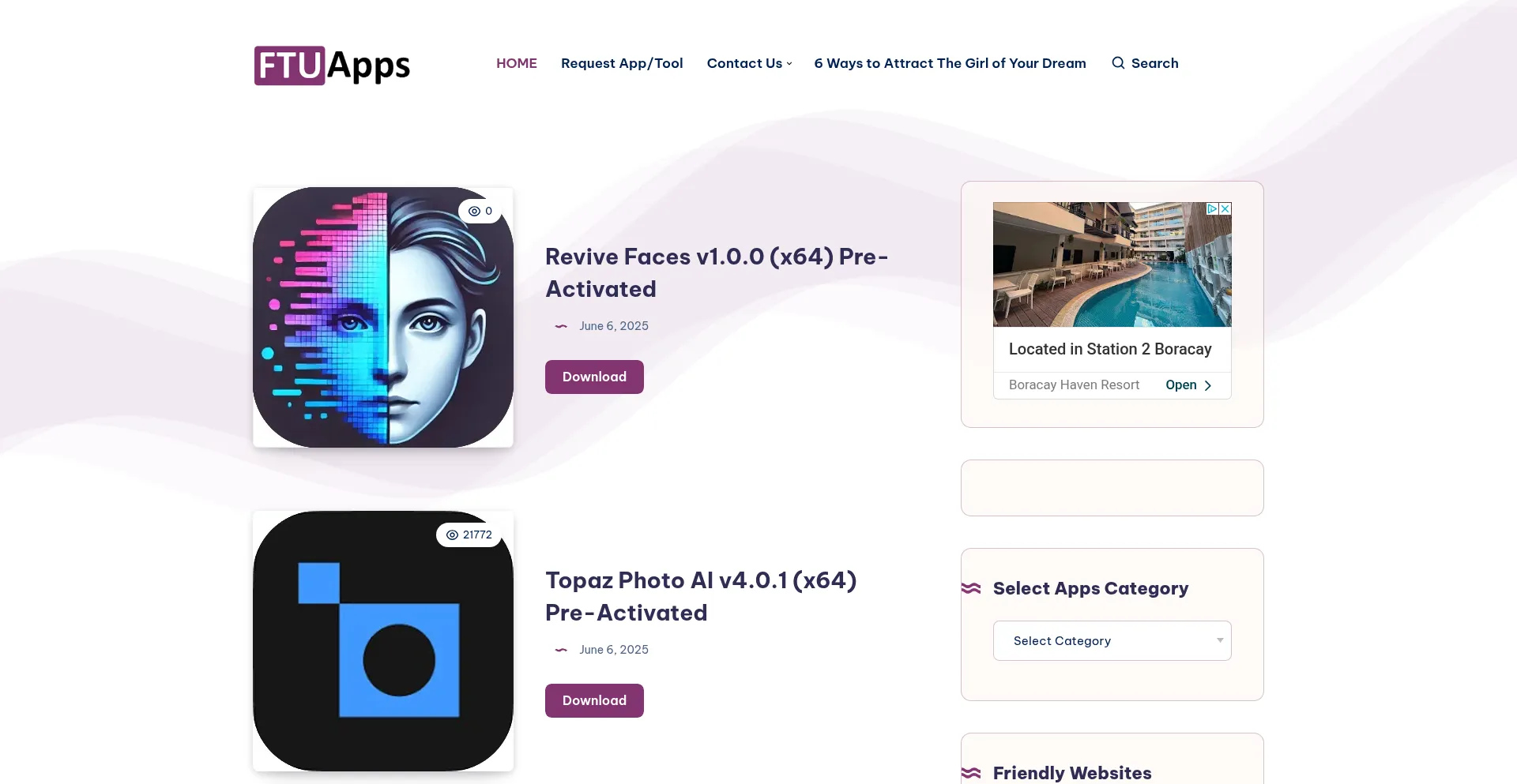 Website screenshot of Ftuapps.io