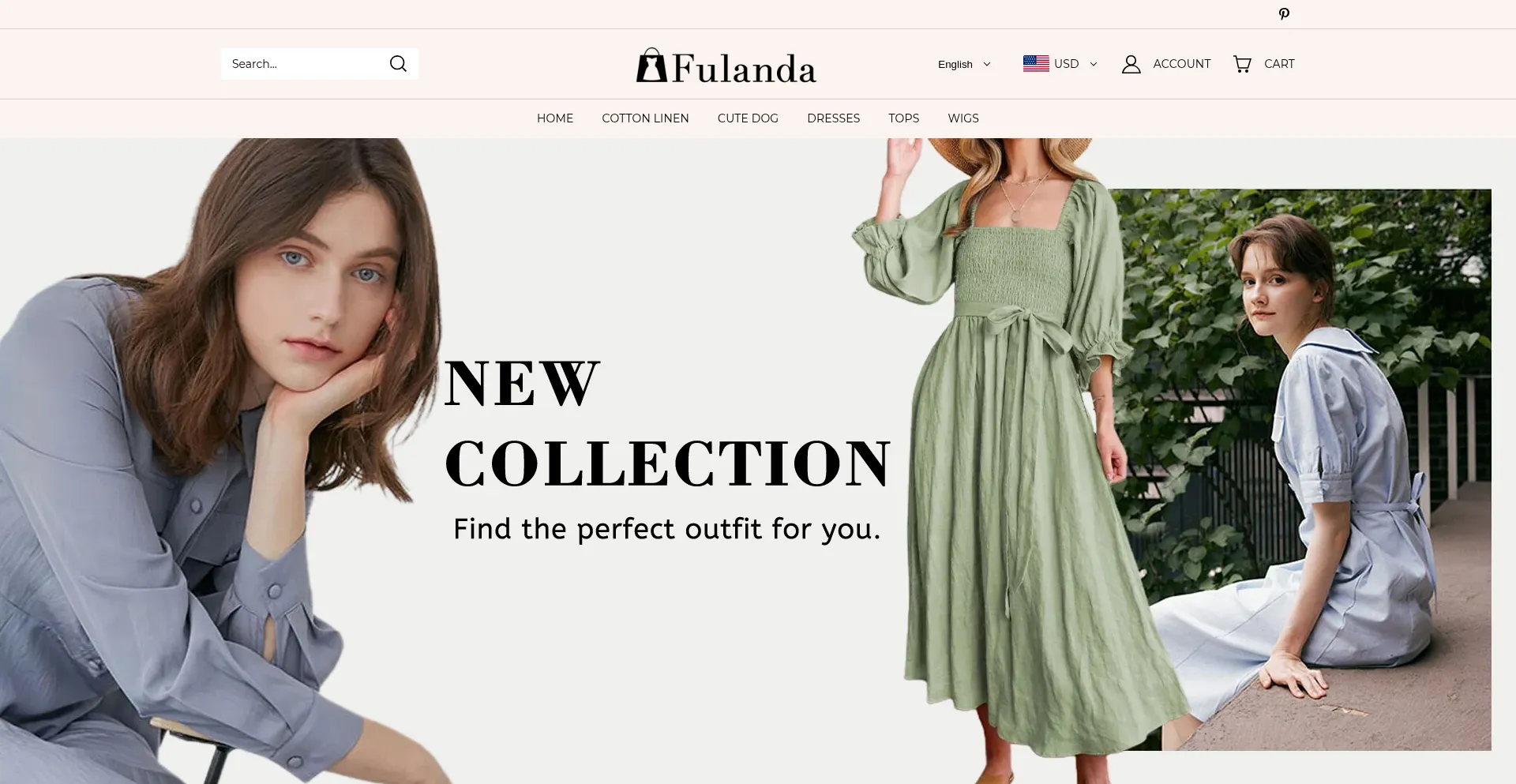 Website screenshot of Fulanda.com