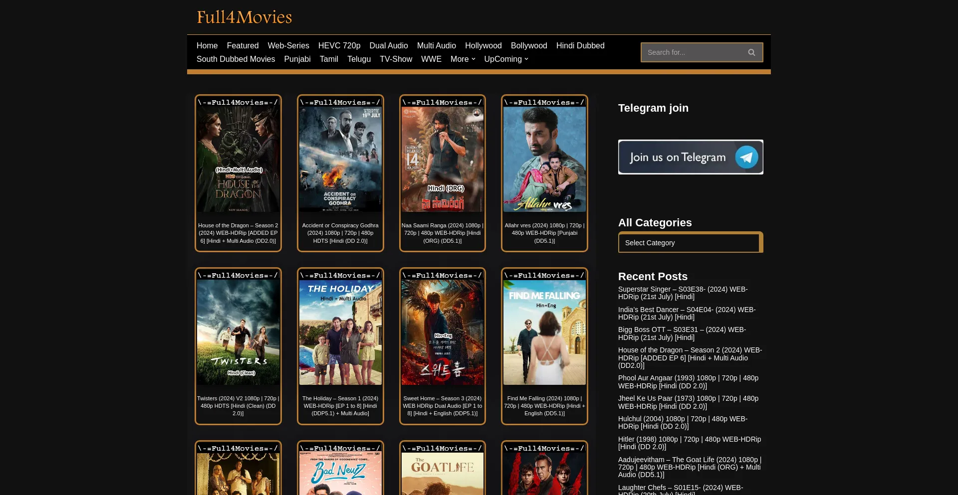 Website screenshot of Full4movies.credit