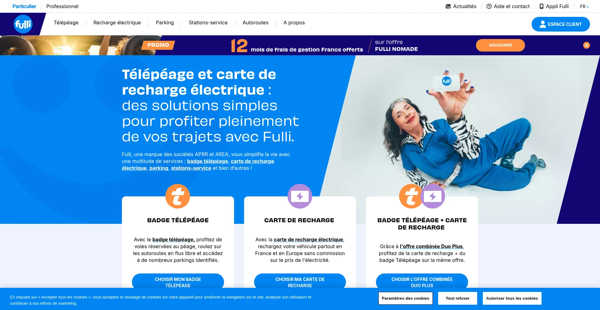 Website screenshot of Fulli.com