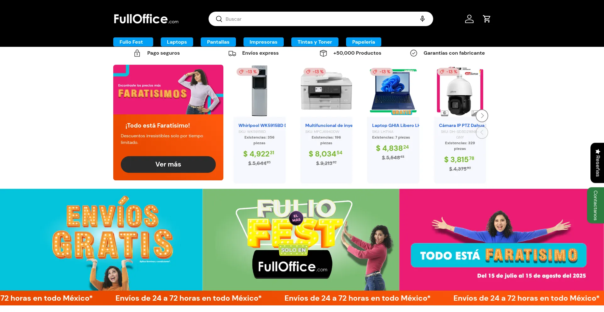 Website screenshot of Fulloffice.com
