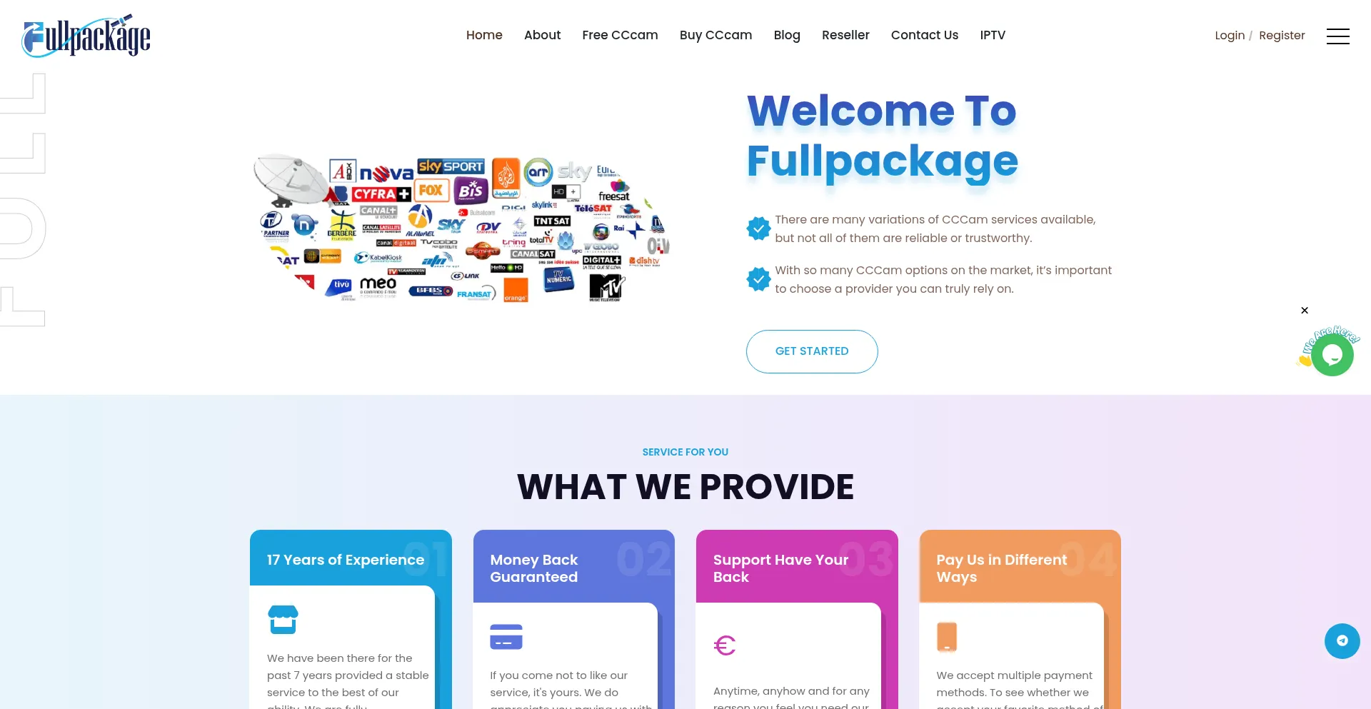 Website screenshot of Fullpackage.net