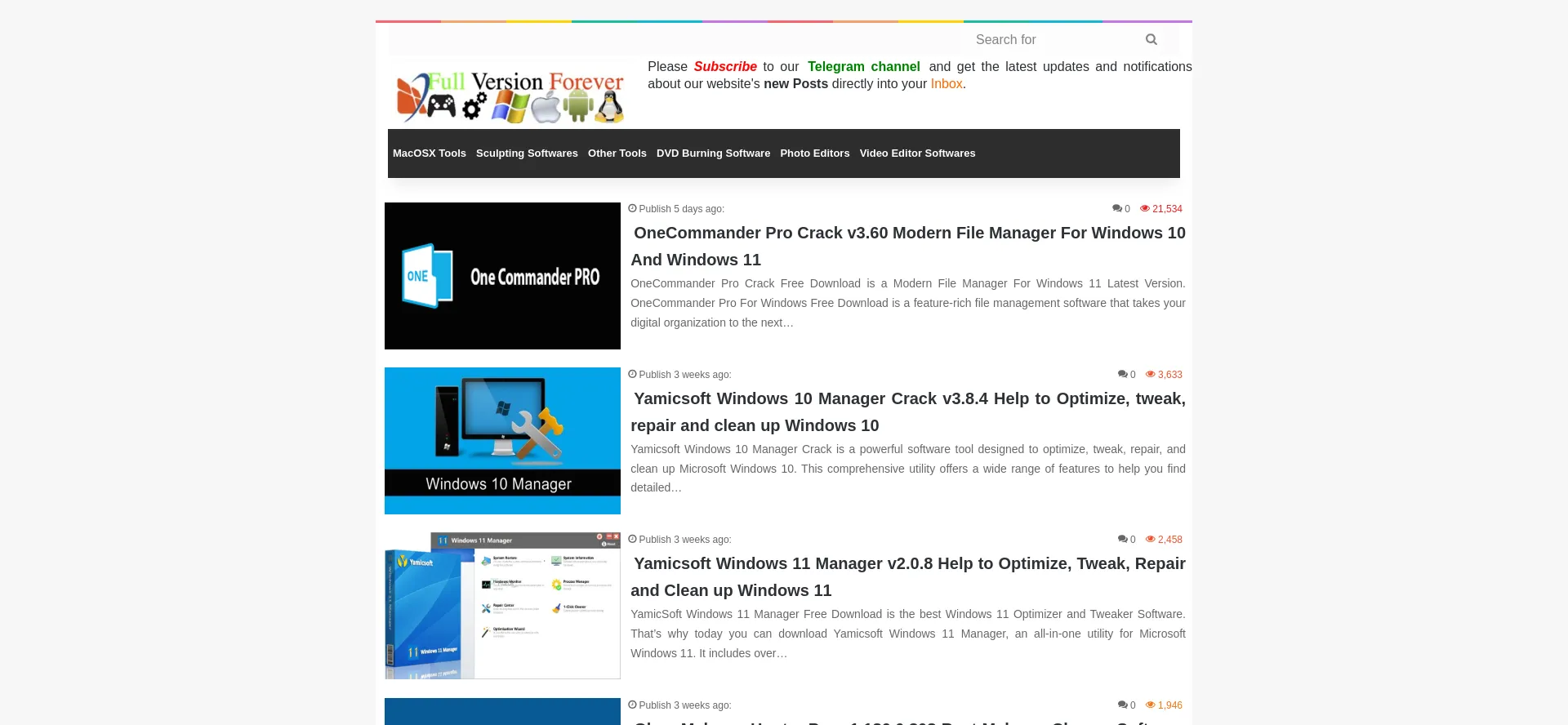 Website screenshot of Fullversionforever.net