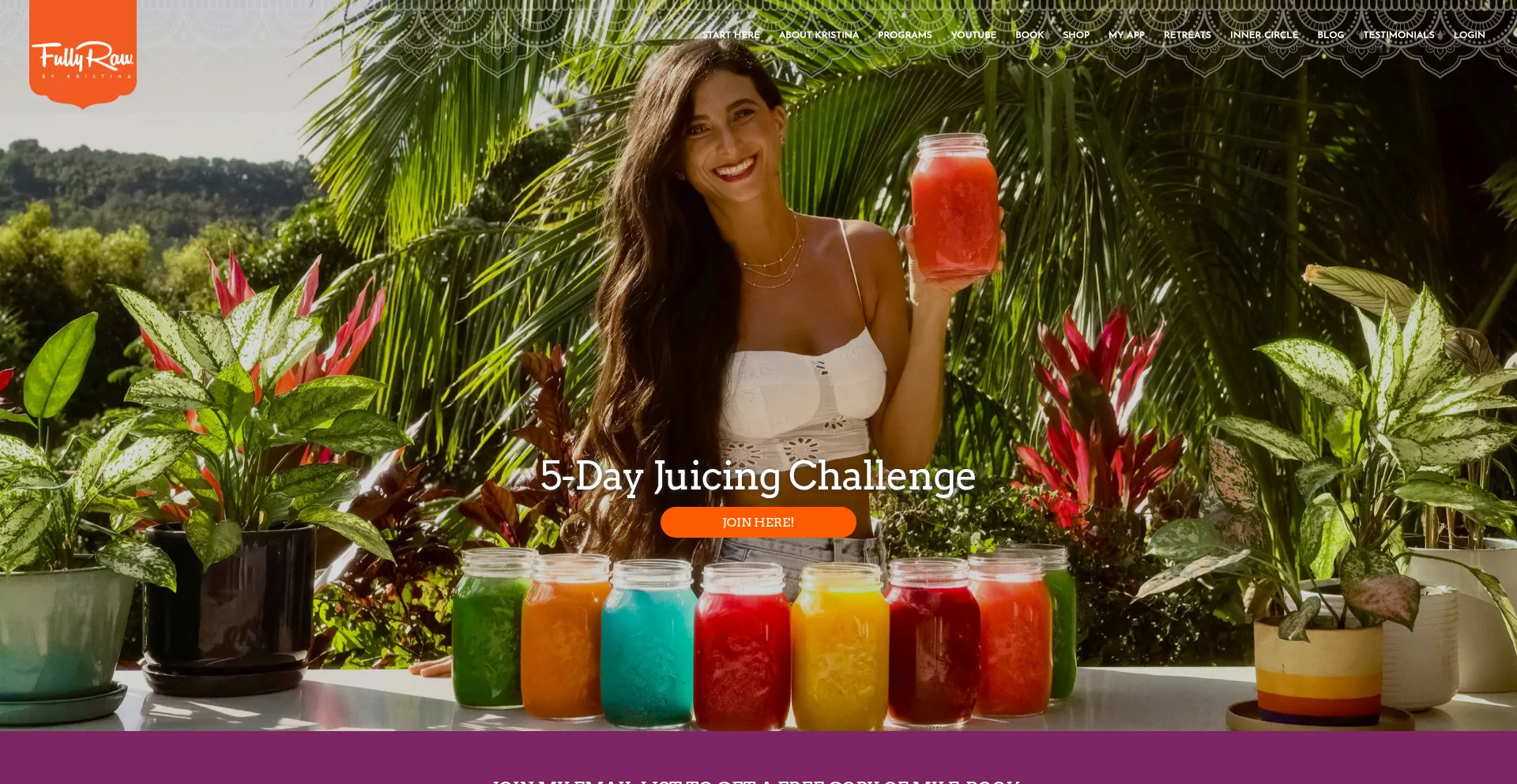 Website screenshot of Fullyraw.com