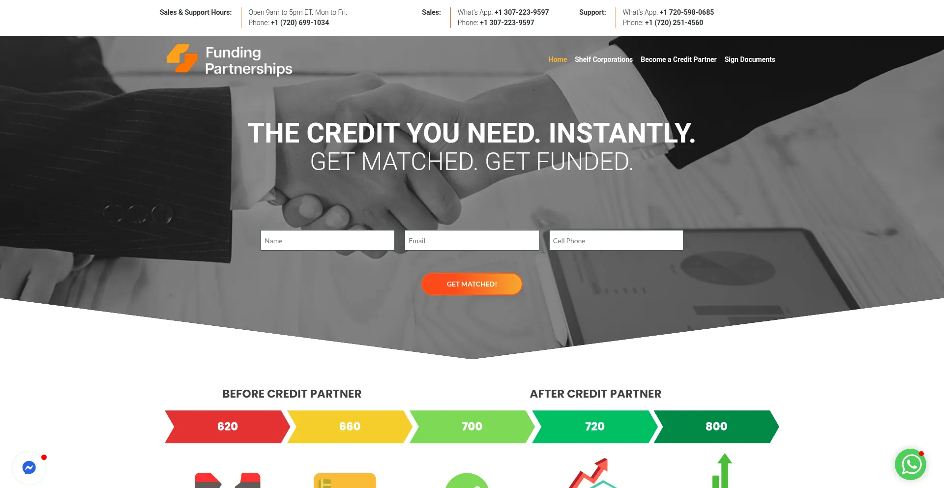 Website screenshot of Fundingpartnerships.com