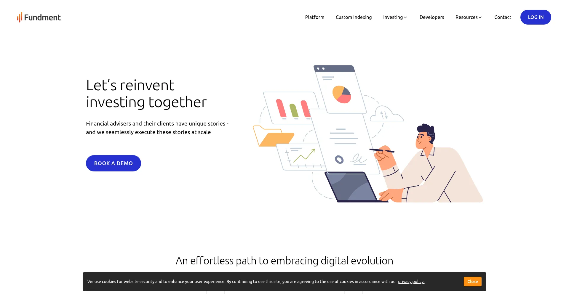 Website screenshot of Fundment.com