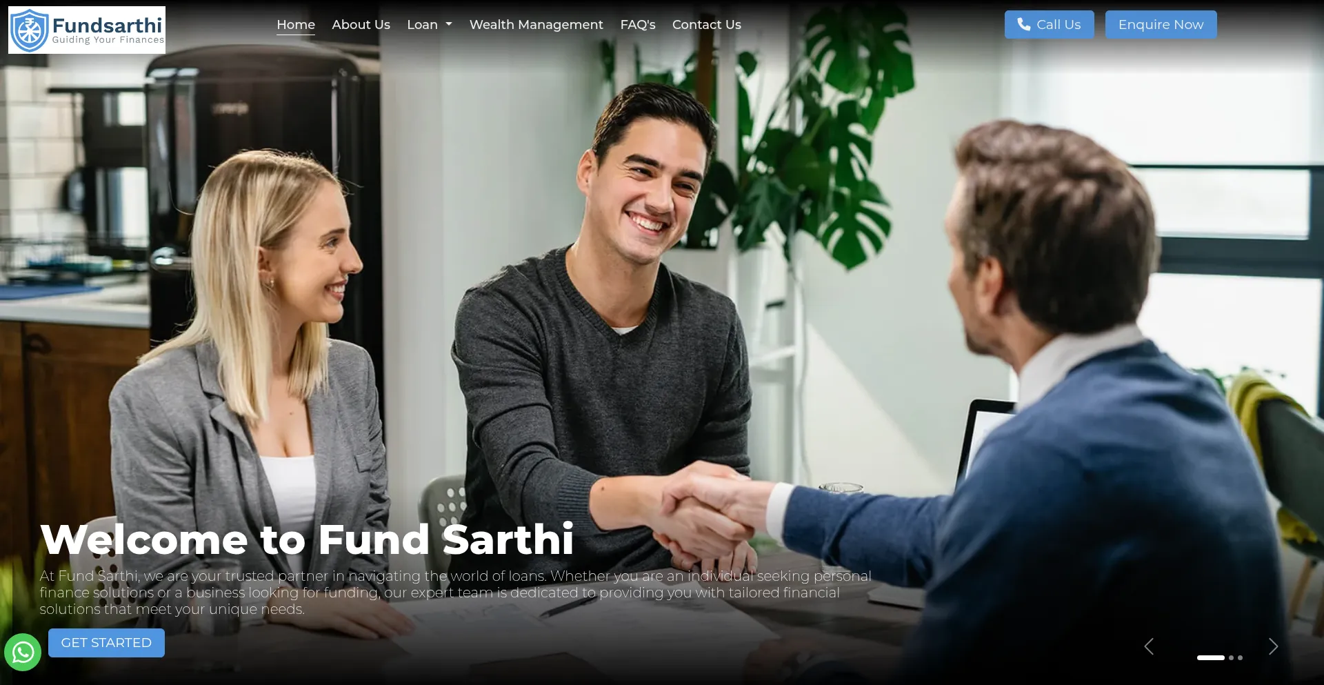 Website screenshot of Fundsarthi.com