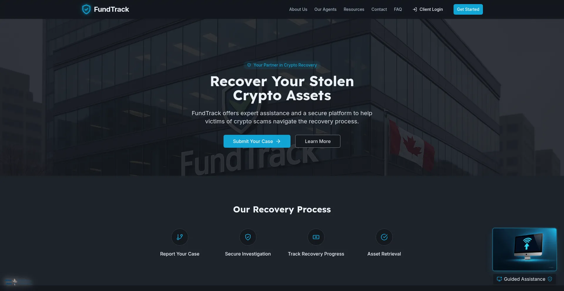 Website screenshot of Fundtrack.net