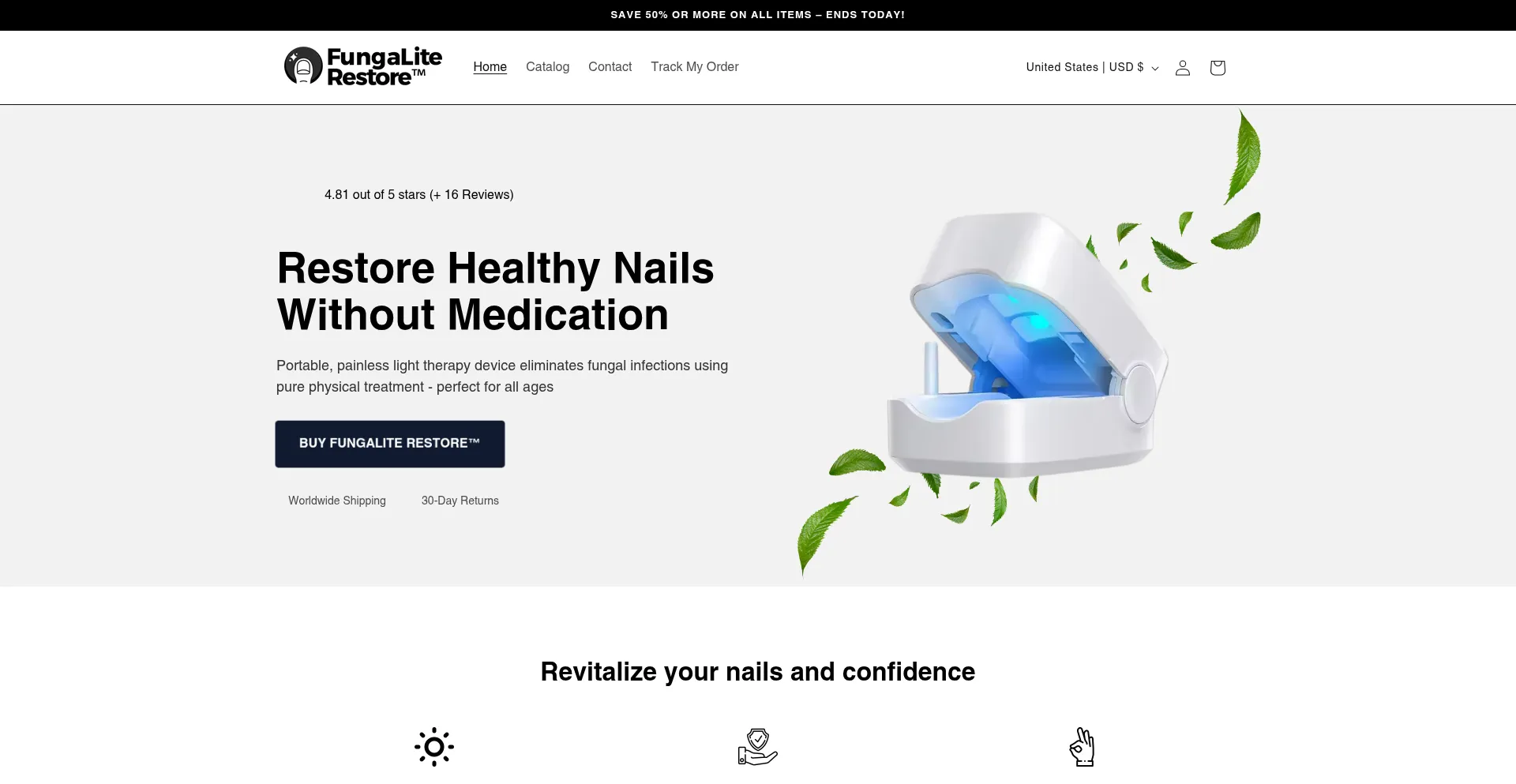 Website screenshot of Fungaliterestore.com