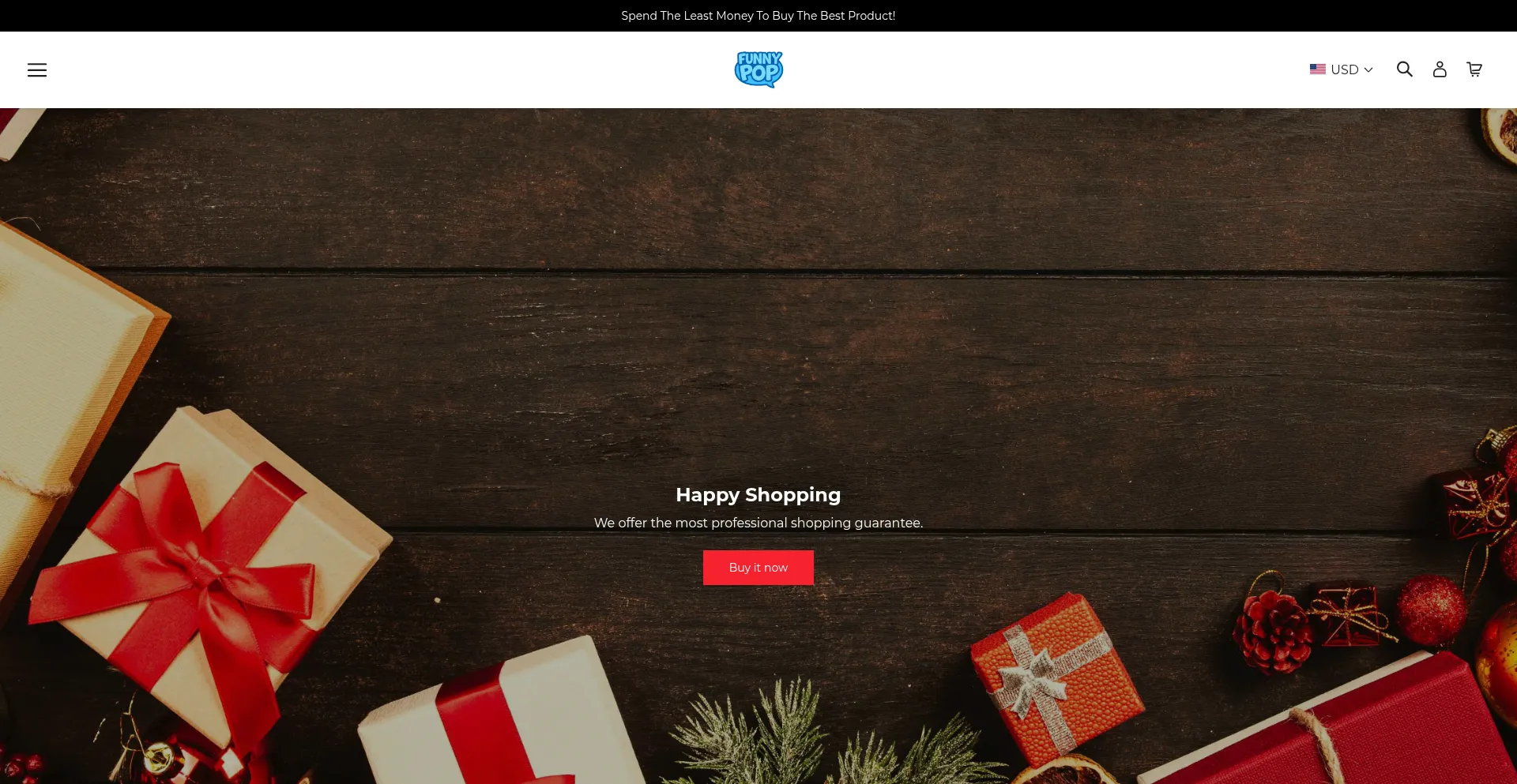 Website screenshot of Funnypop.store