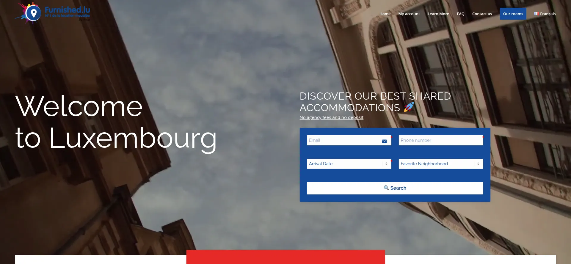Website screenshot of Furnished.lu