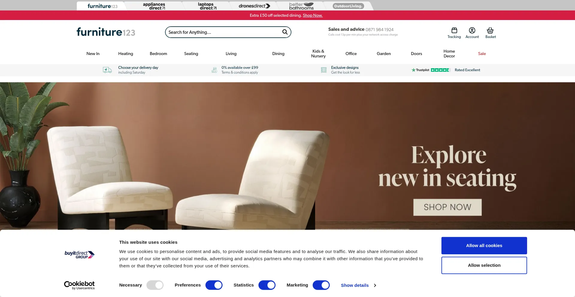 Furniture123.co.uk Screenshot