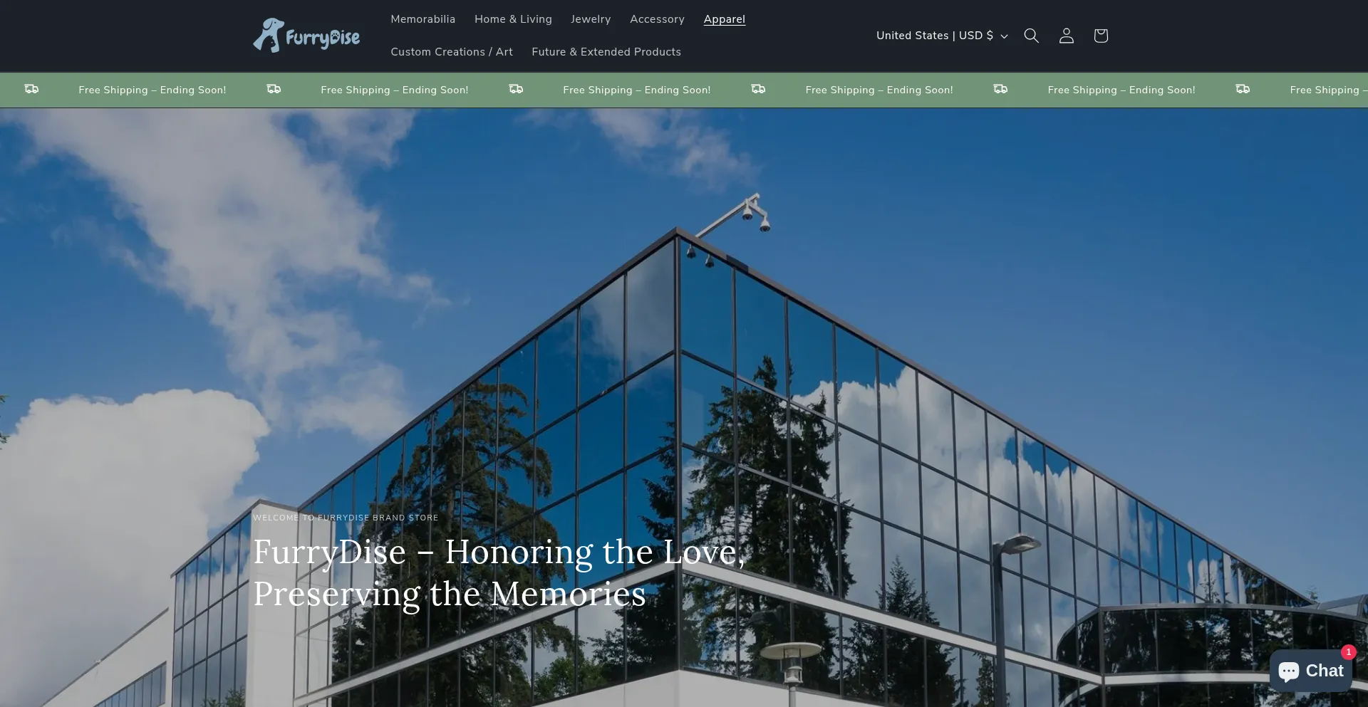 Website screenshot of Furrydise.com
