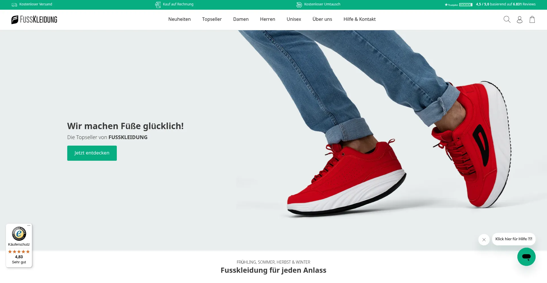 Fusskleidung.de 安全可靠吗？