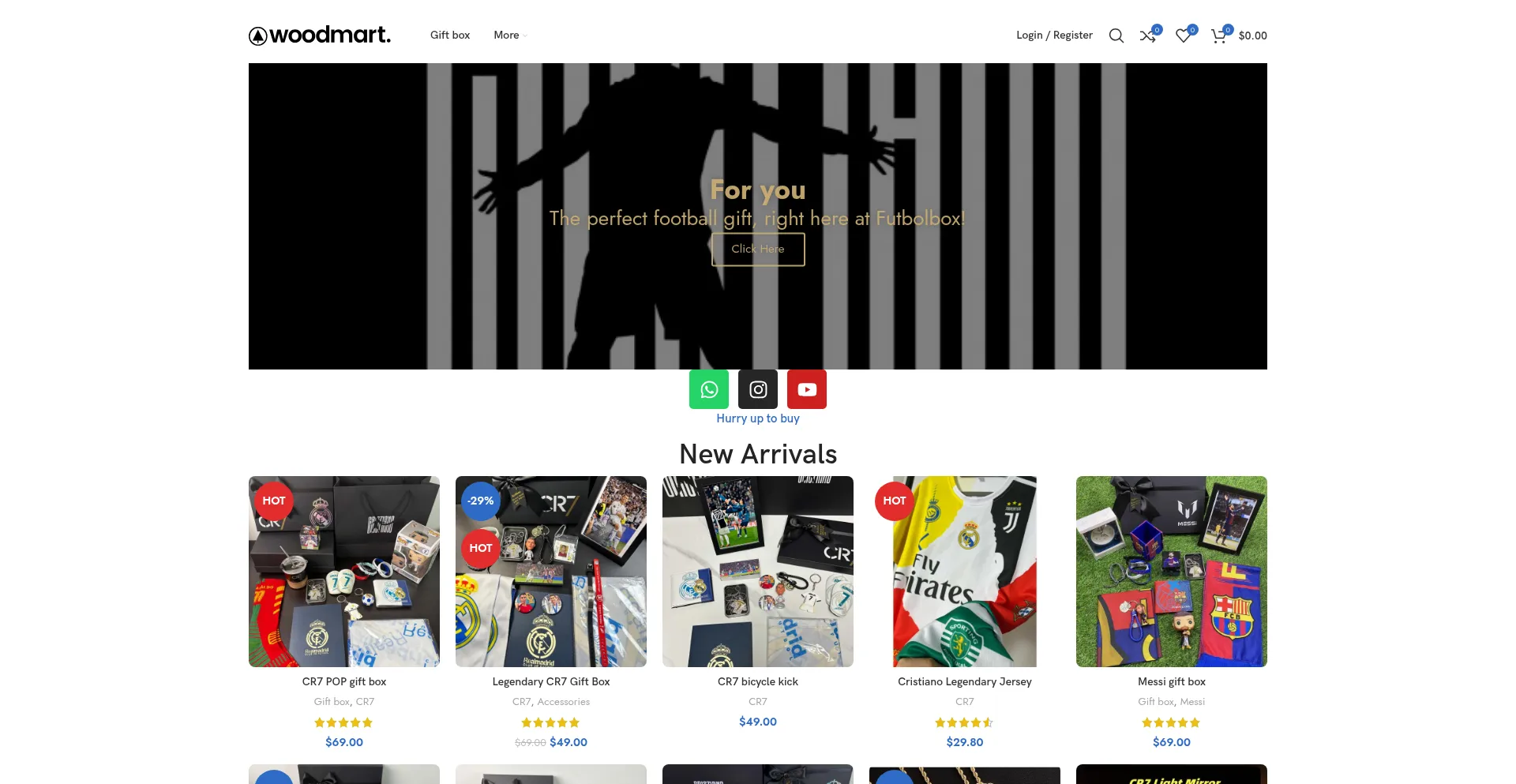 Website screenshot of Futbolbox.com