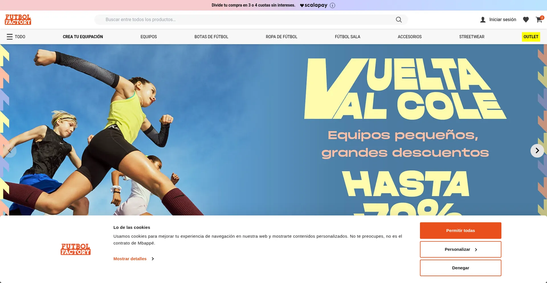 Website screenshot of Futbolfactory.es