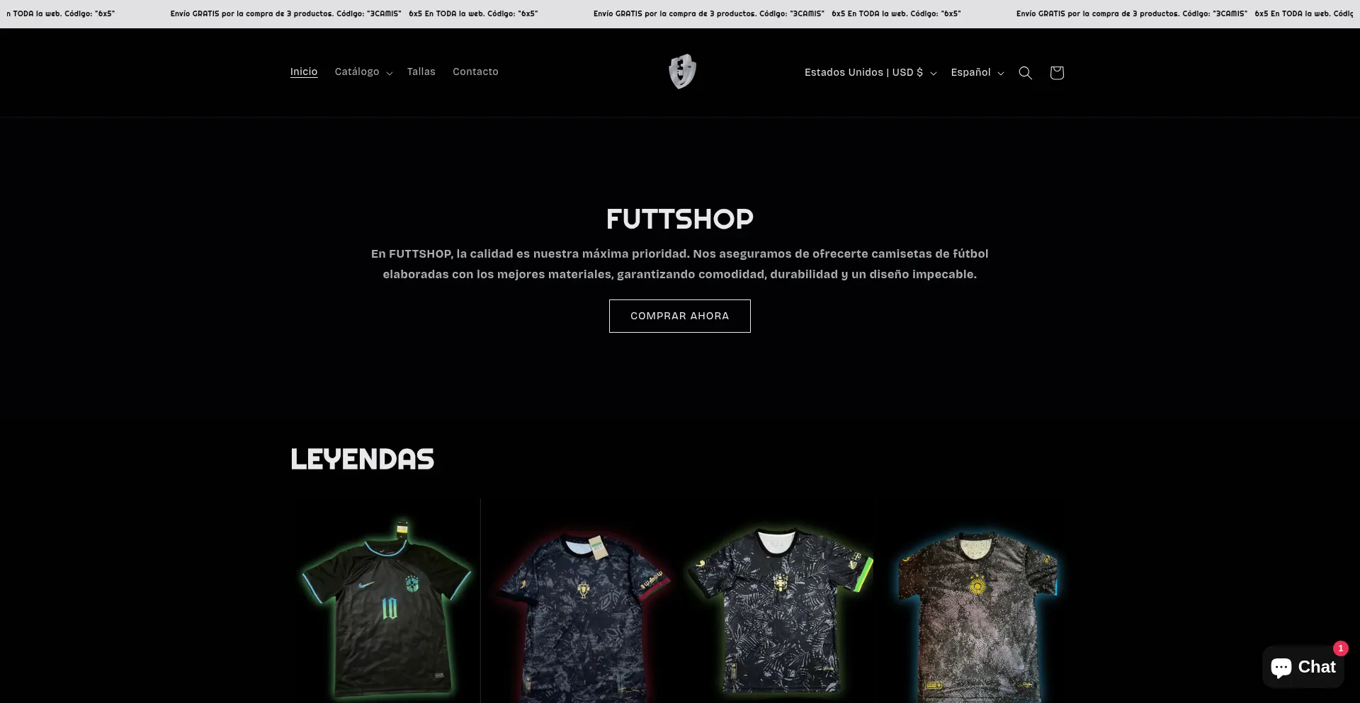 Website screenshot of Futtshop.com