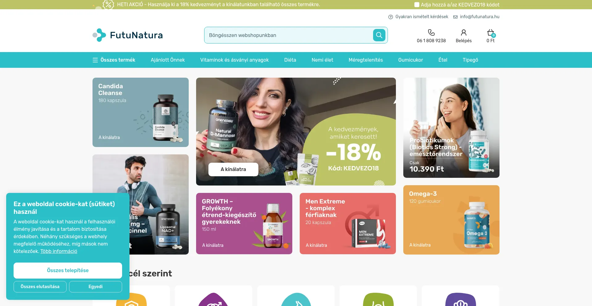 Website screenshot of Futunatura.hu