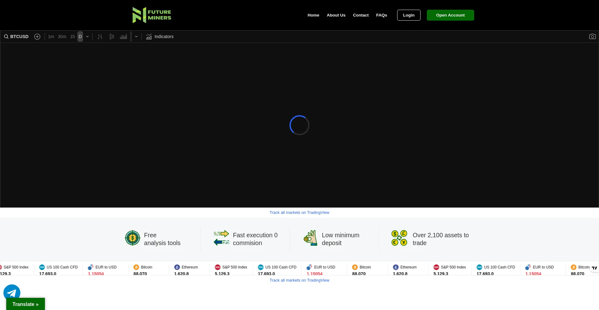 Website screenshot of Future-miners.com