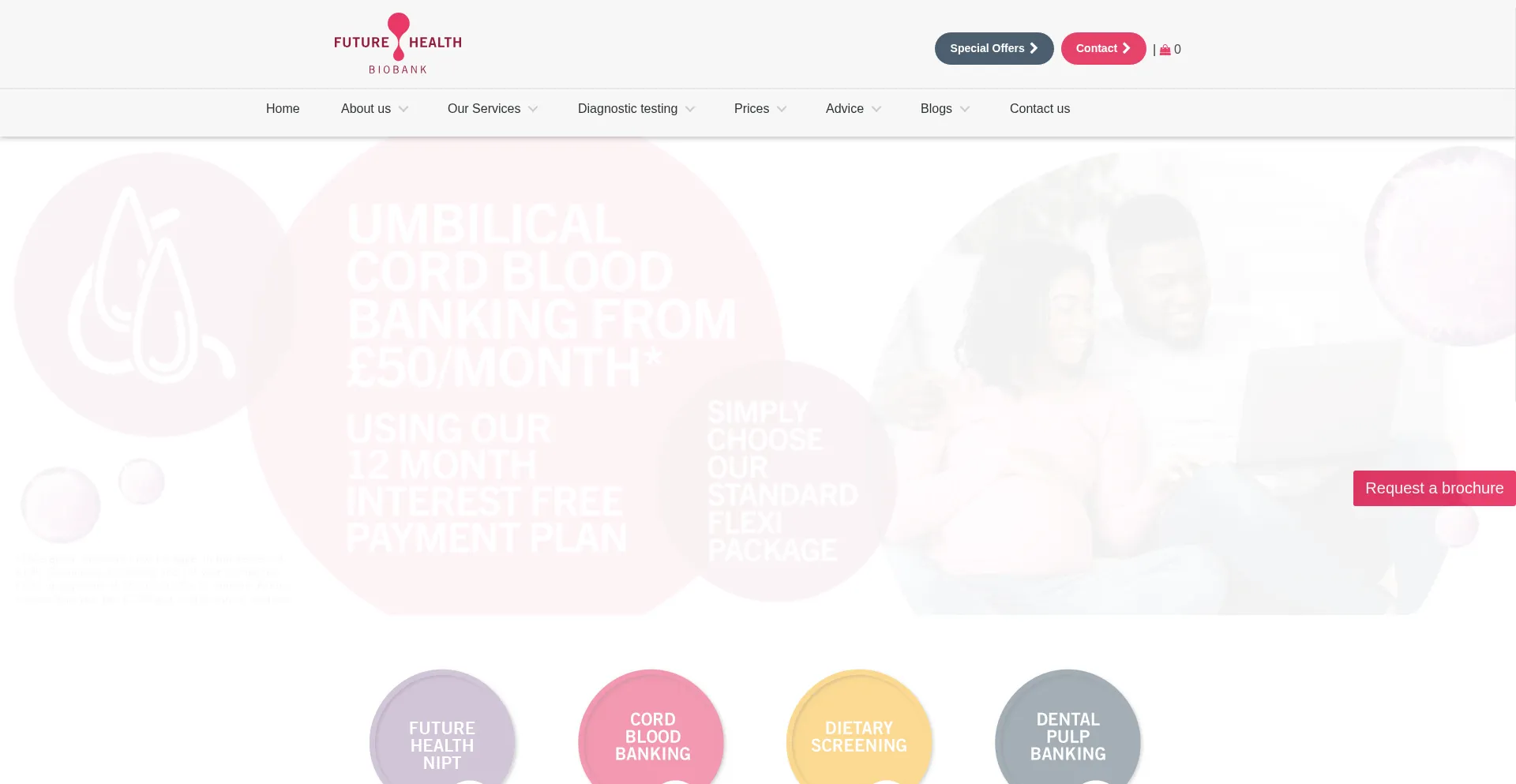 Website screenshot of Futurehealthbiobank.com