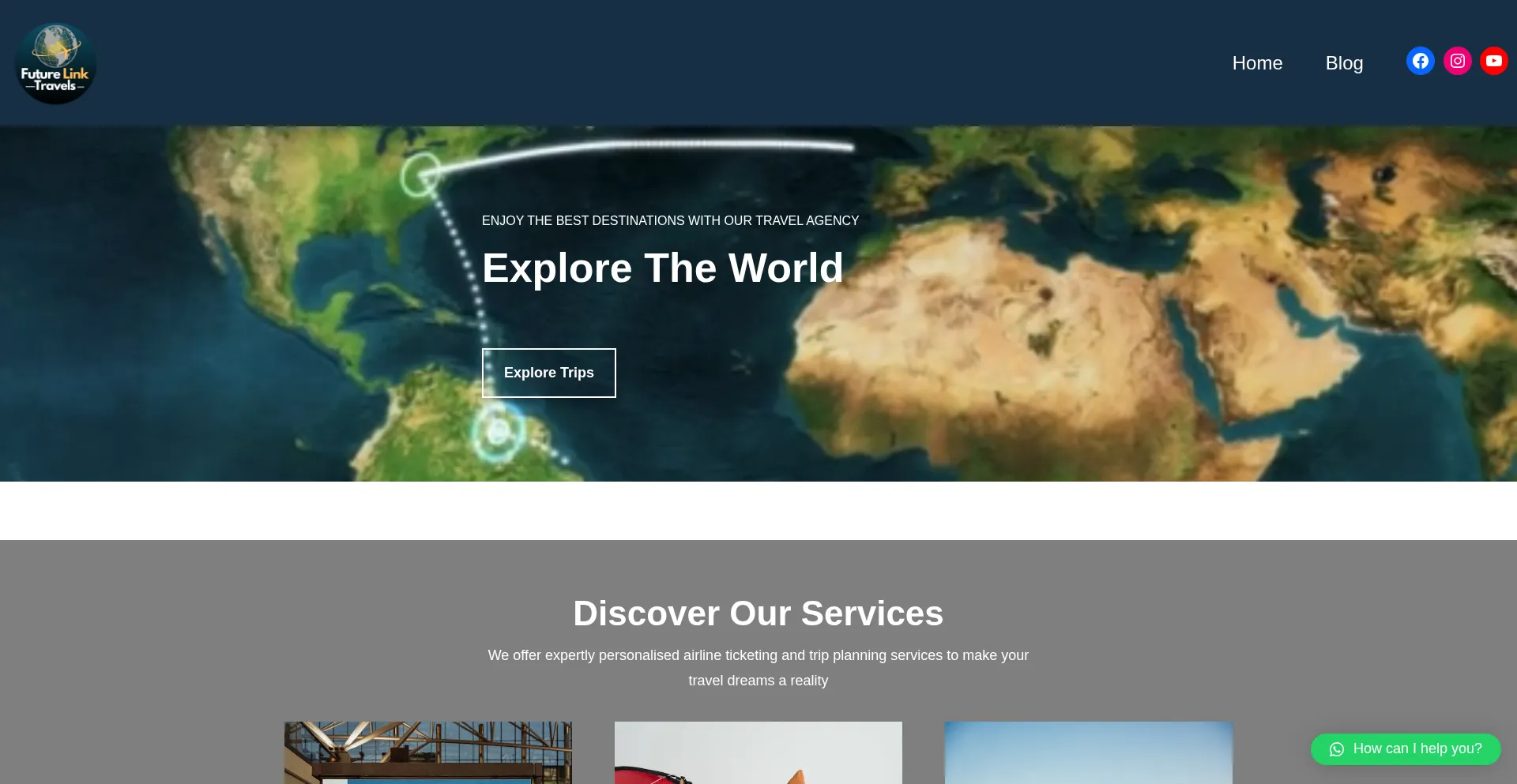 Website screenshot of Futurelinktravels.com