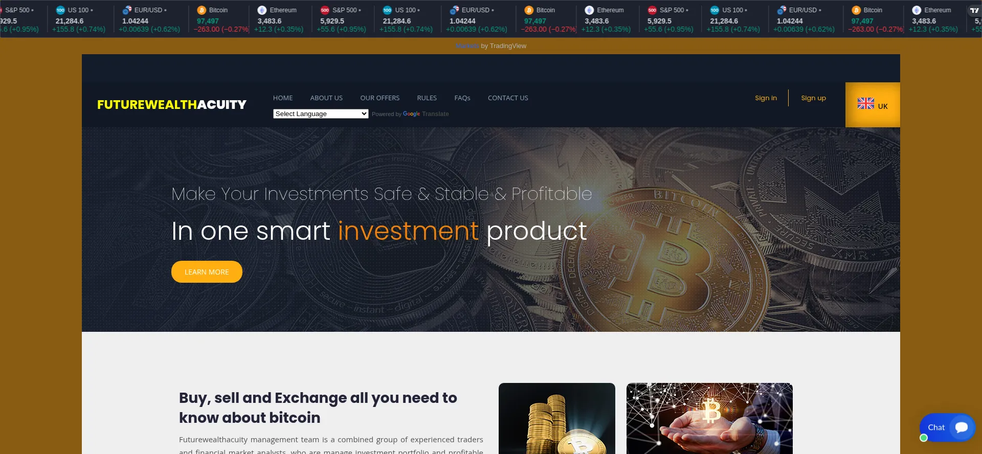 Website screenshot of Futurewealthacuity.com