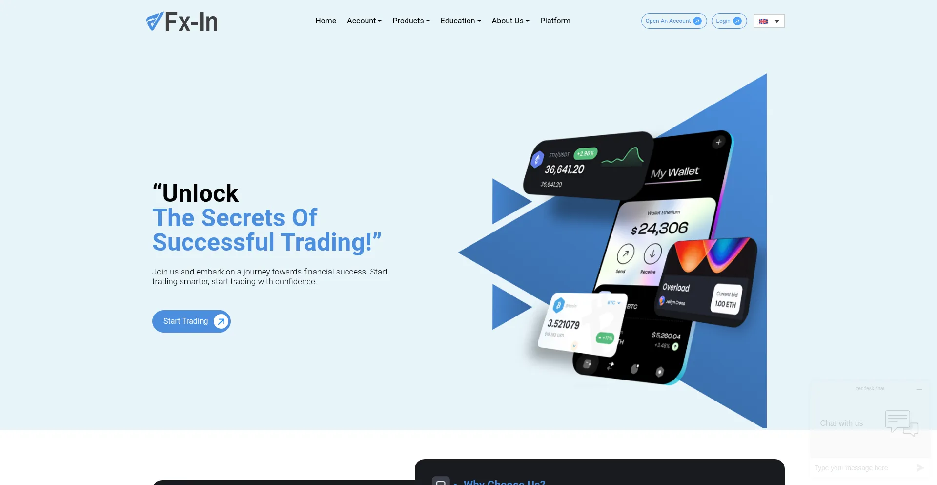 Website screenshot of Fx-ln.com