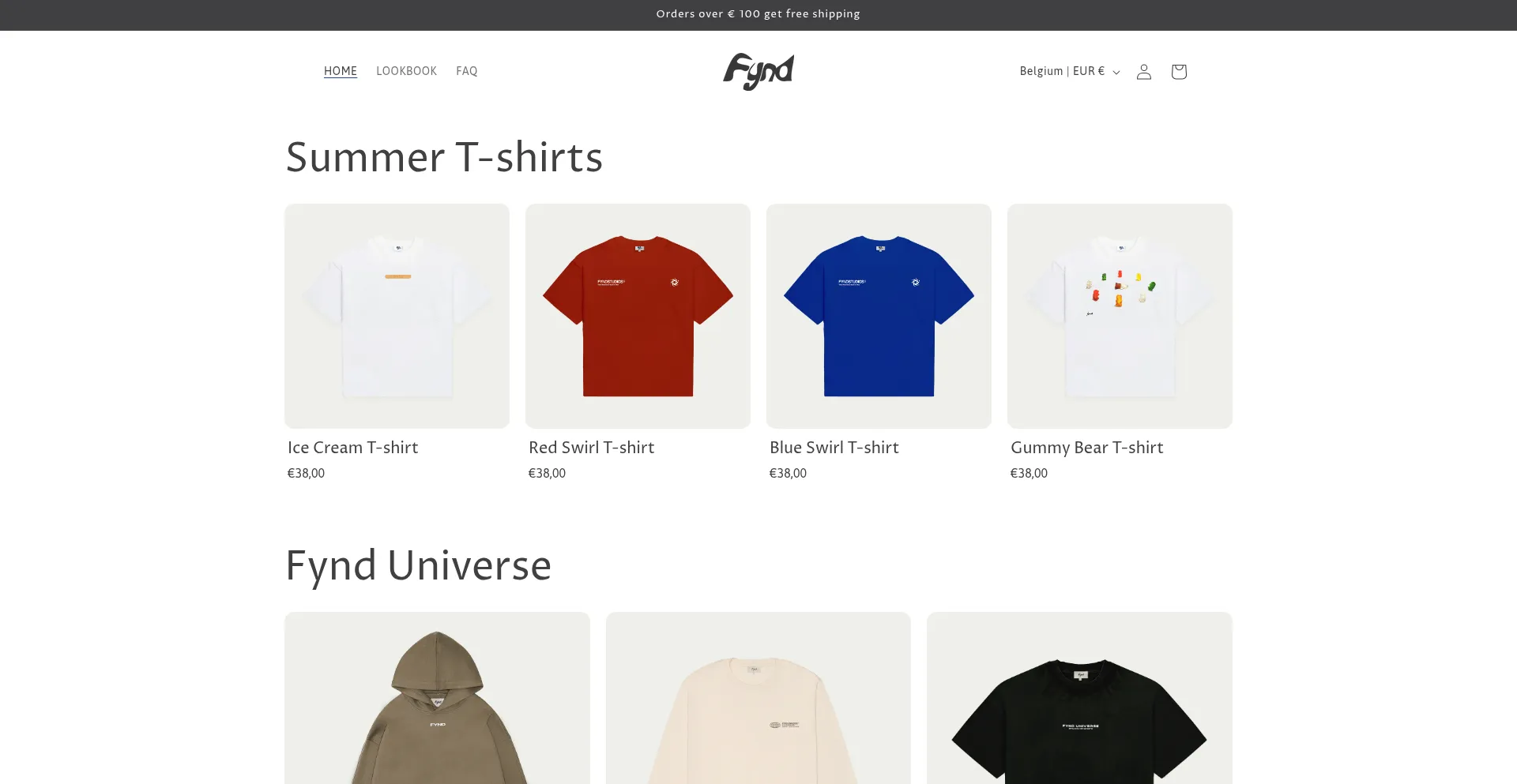 Website screenshot of Fynd.be
