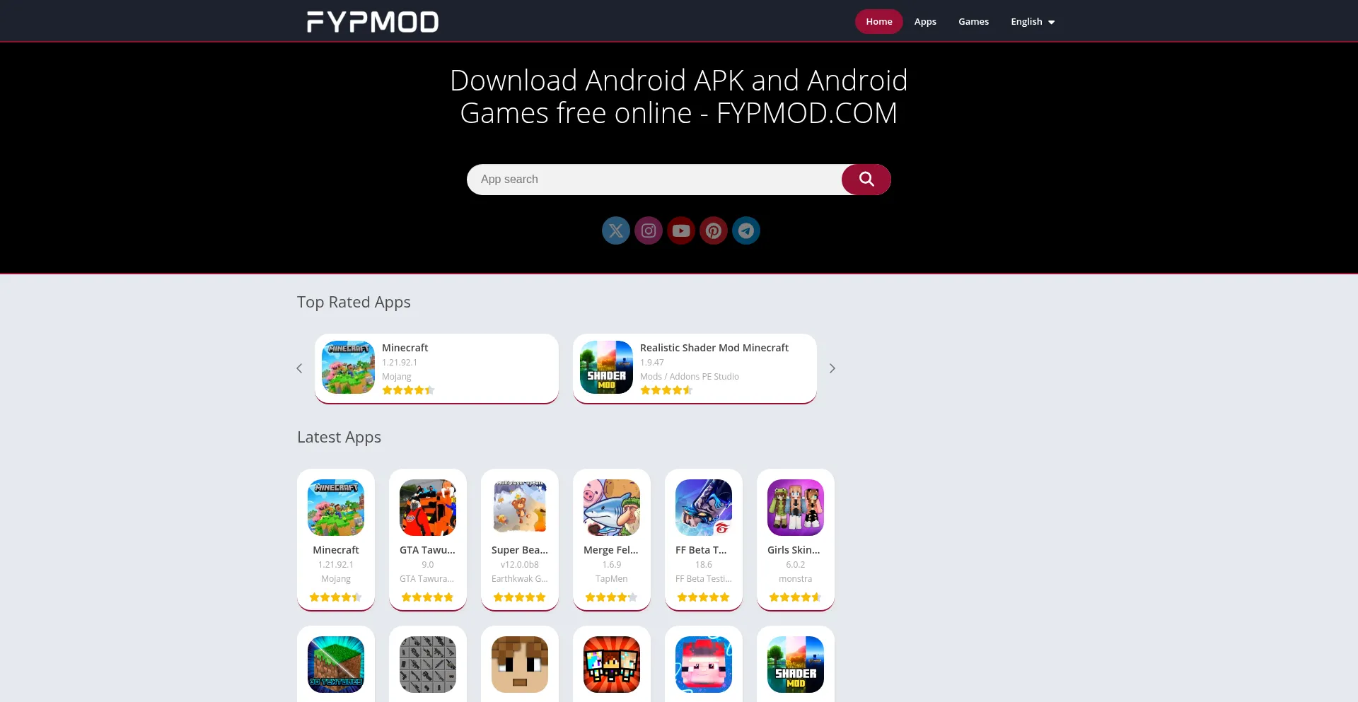 Website screenshot of Fypmod.com