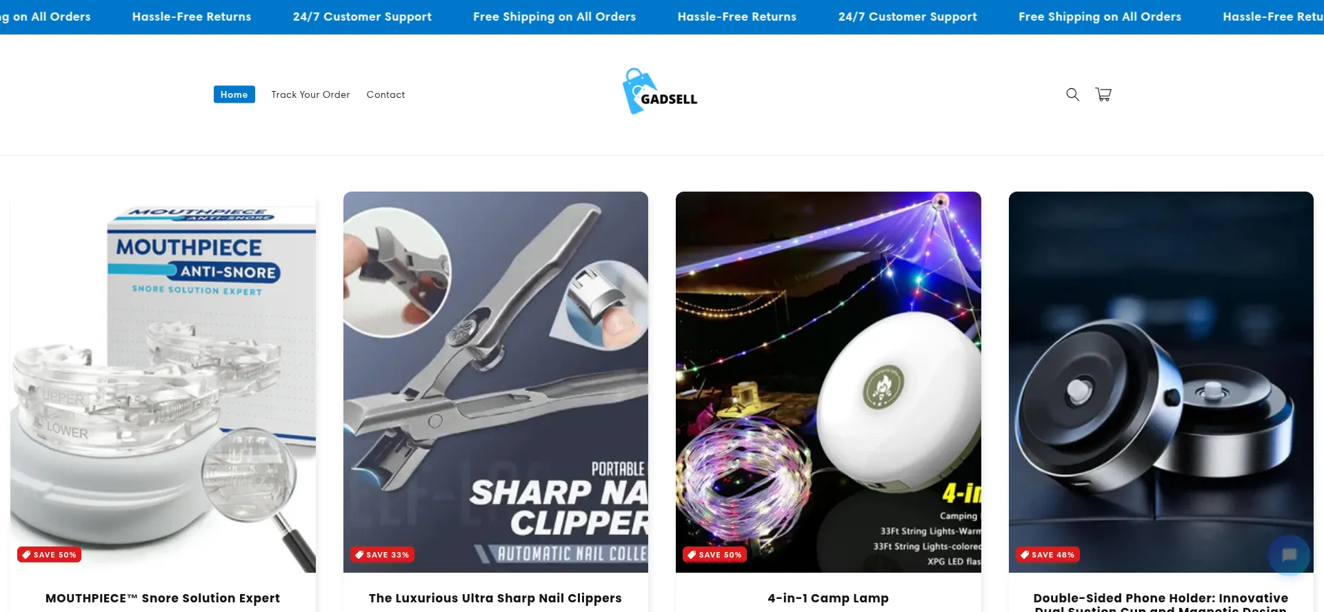 Website screenshot of Gadsell.com