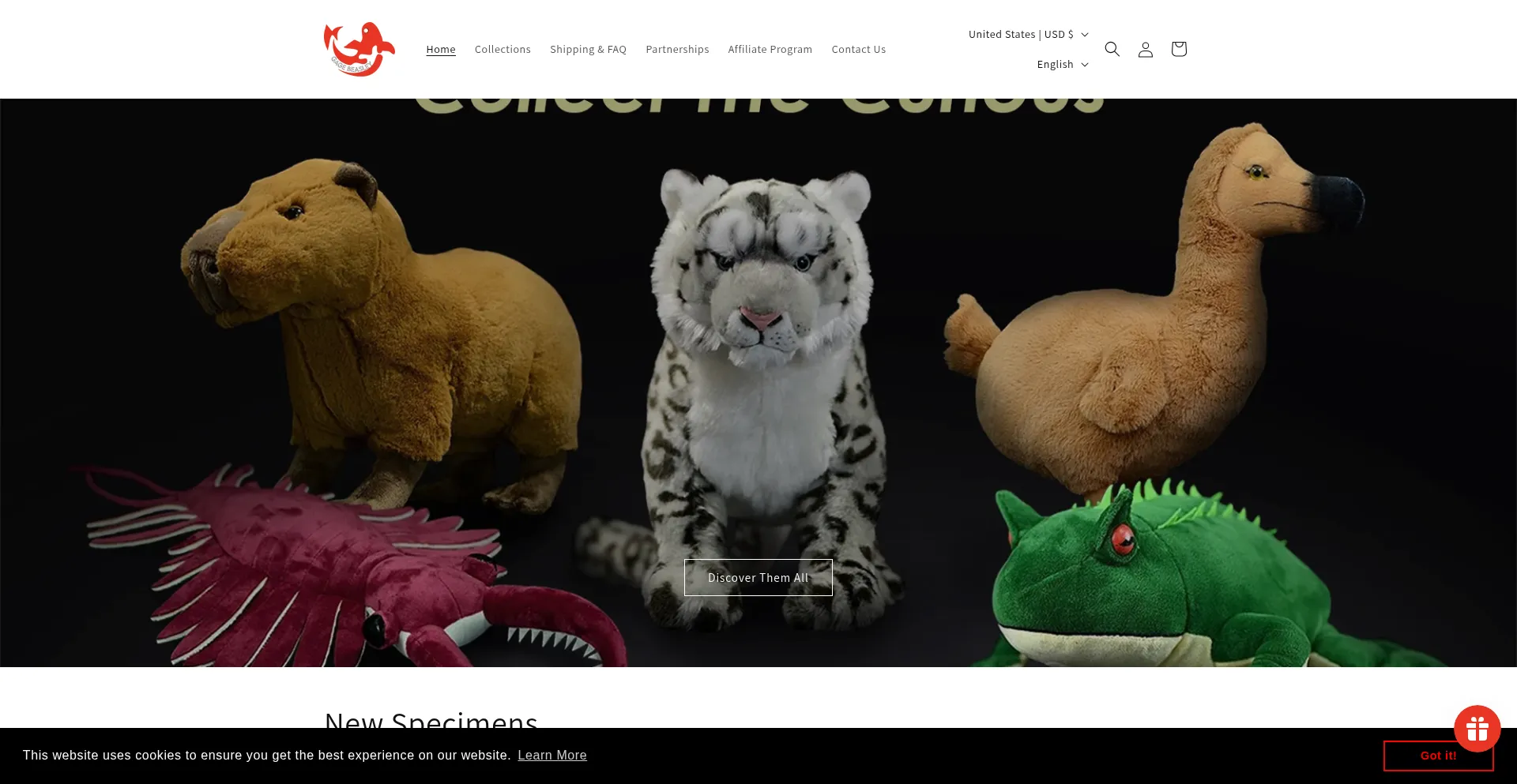 Website screenshot of Gagebeasleyshop.com