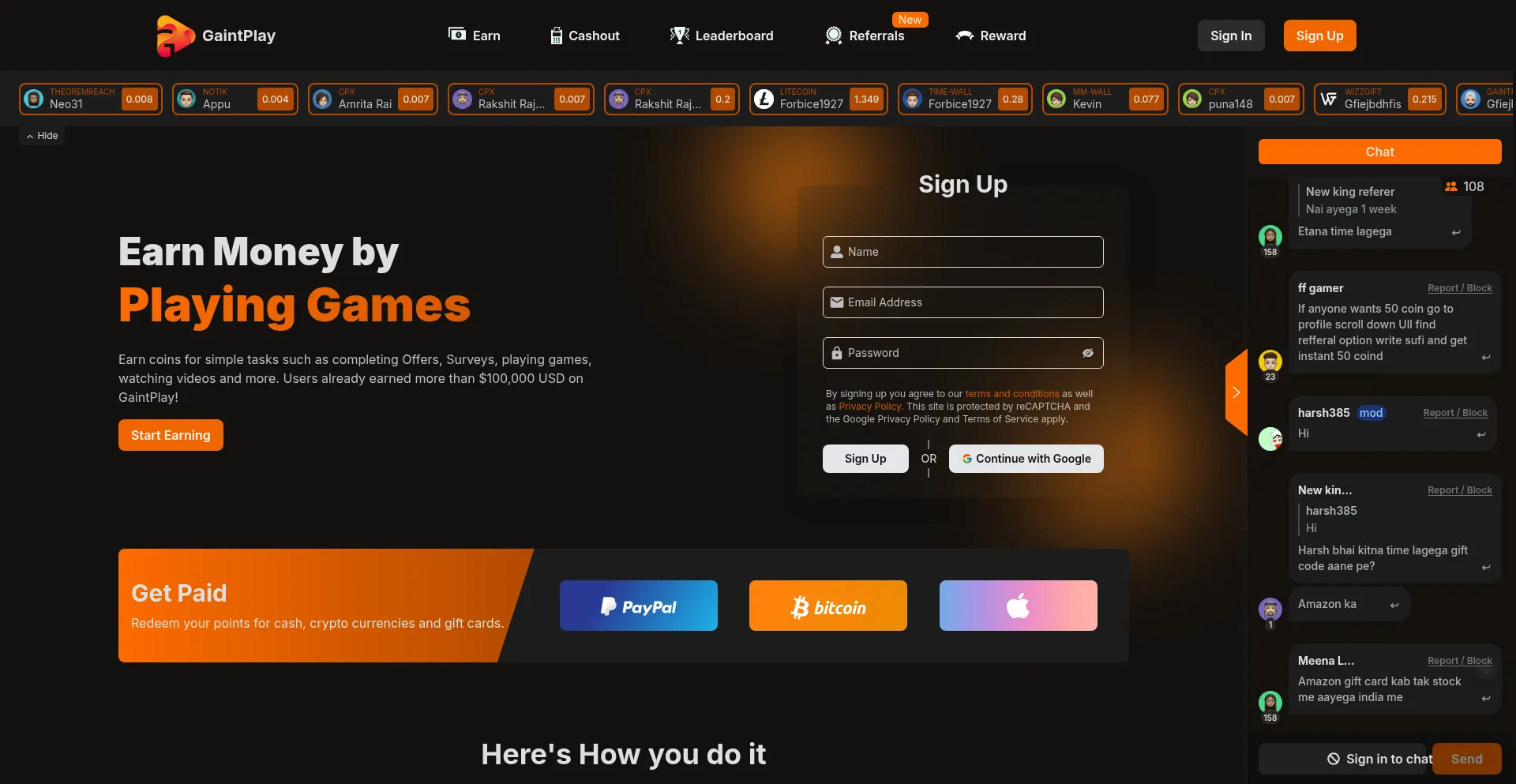 Gaintplay.com Screenshot