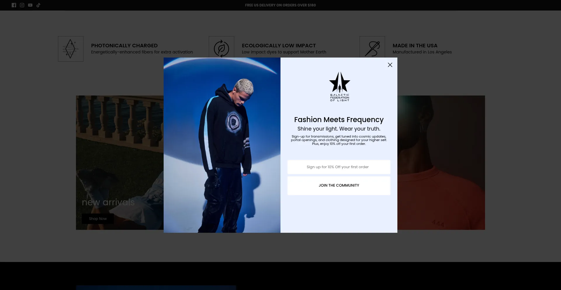 Website screenshot of Galacticfederationoflight.com