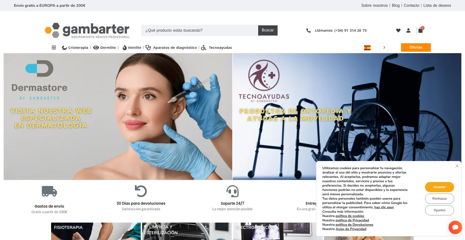 Website screenshot of Gambarter.com