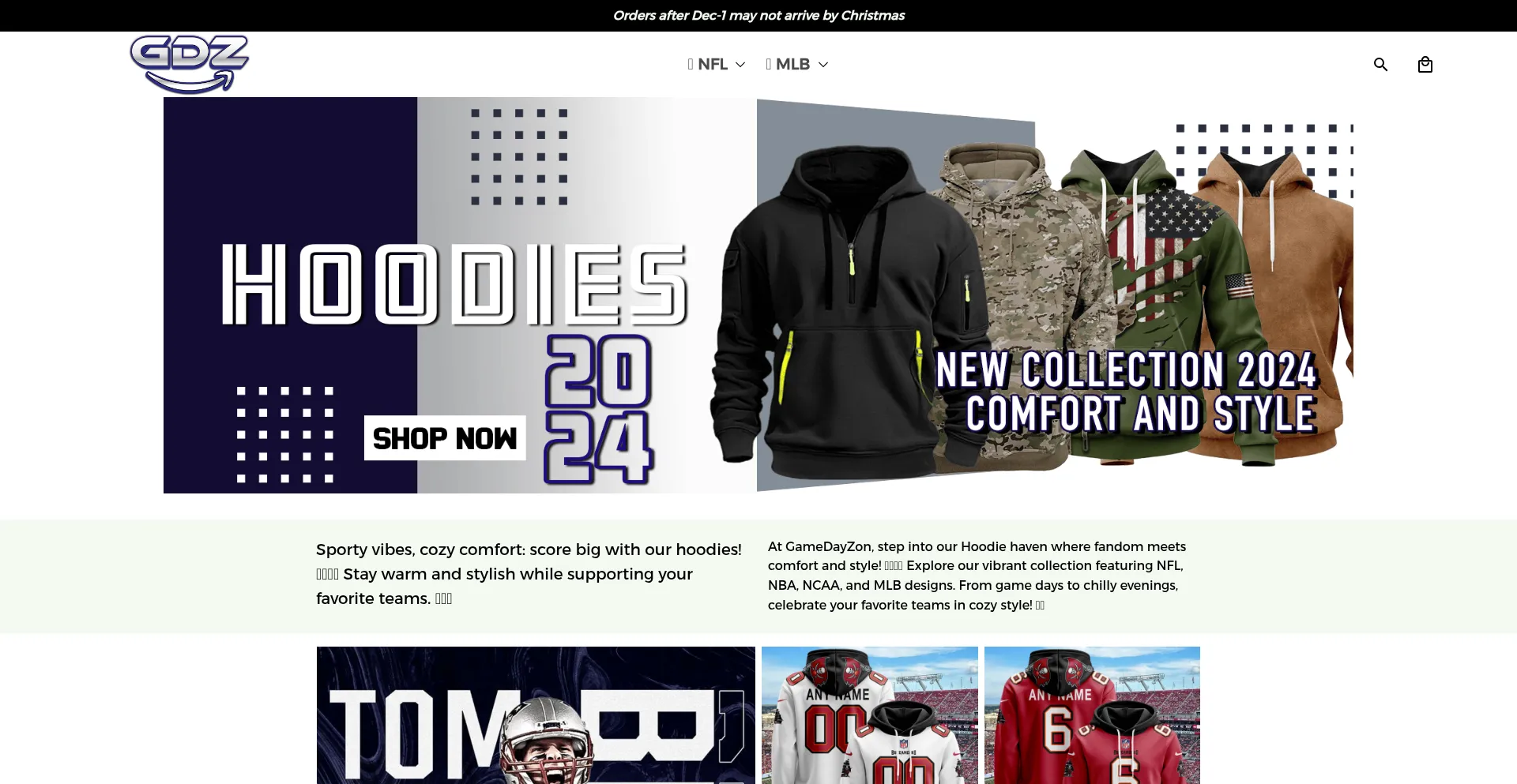 Website screenshot of Gamedayzon.com