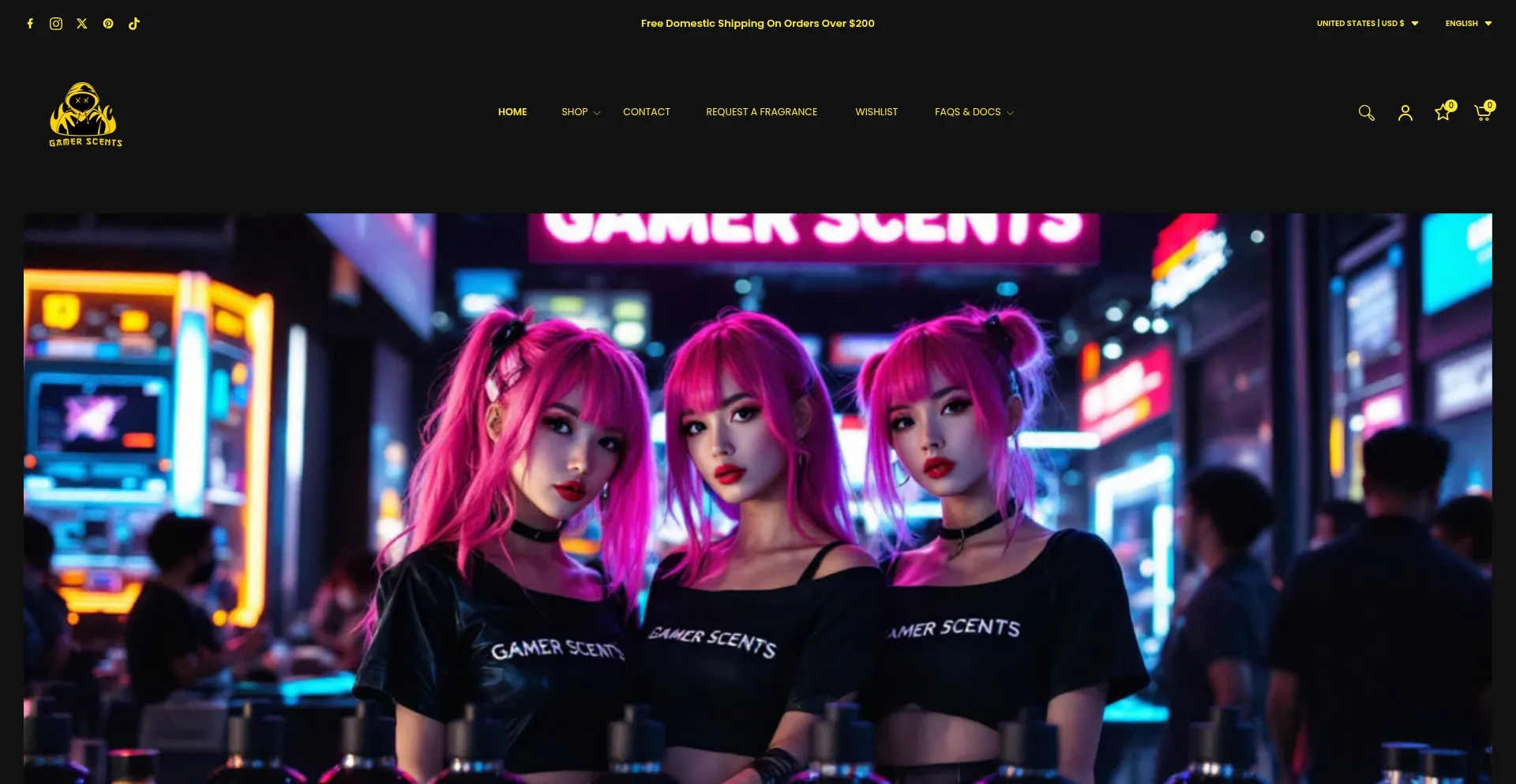 Website screenshot of Gamerscents.gg