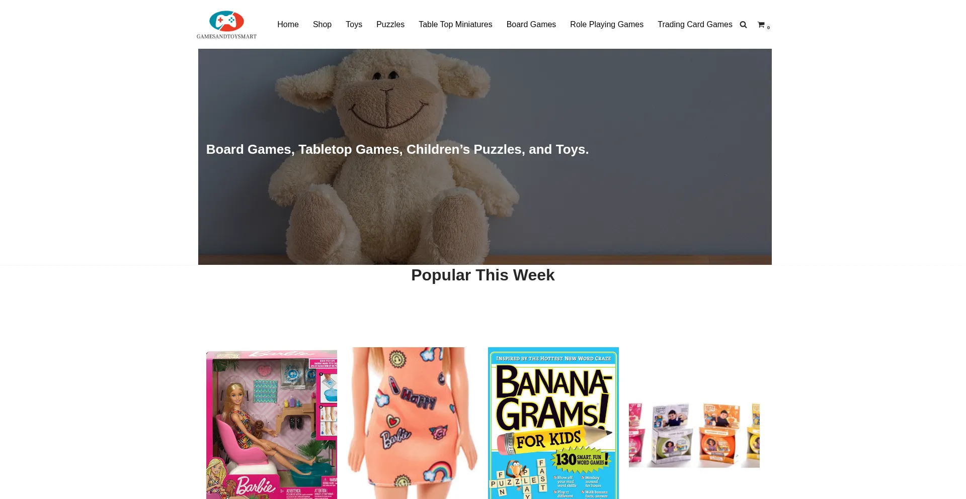 Website screenshot of Gamesandtoysmart.com