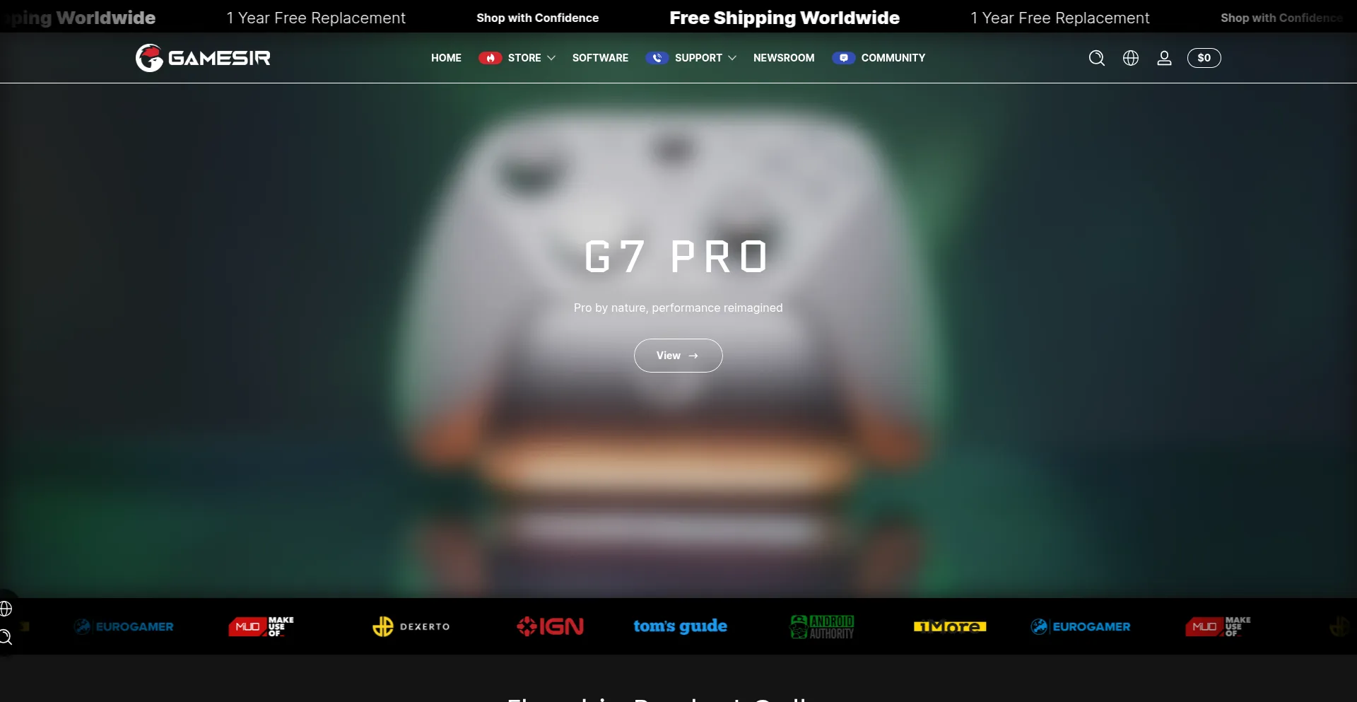 Website screenshot of Gamesir.shop