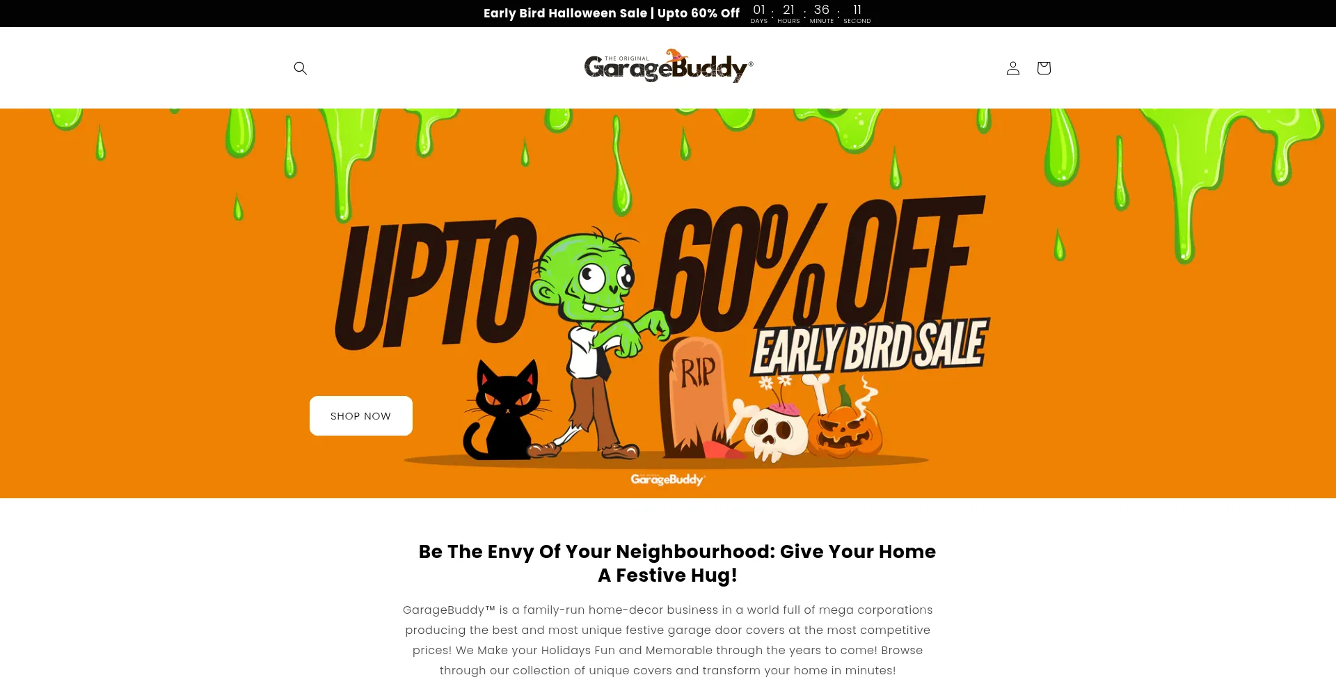 Website screenshot of Garagebuddy.com