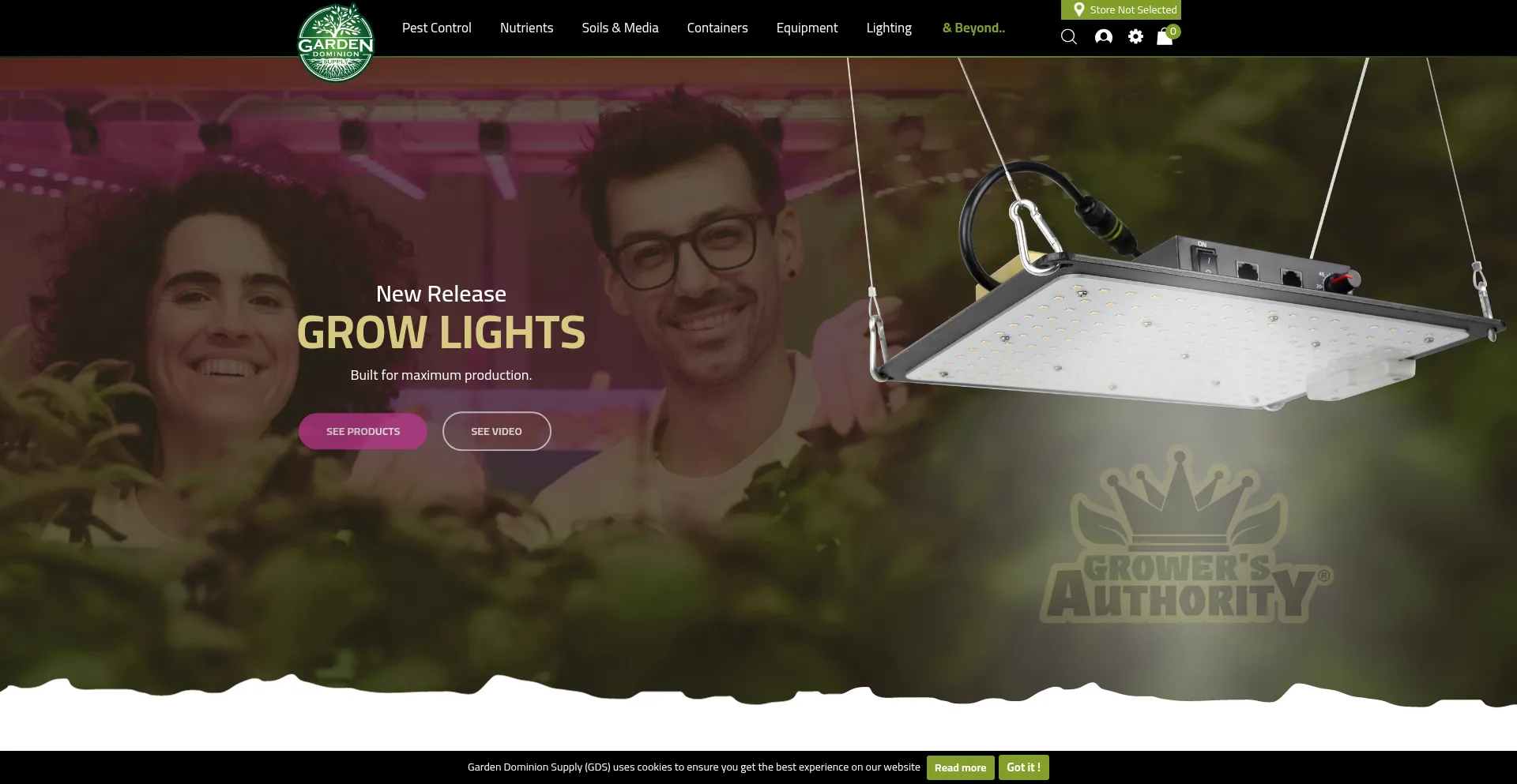 Website screenshot of Gardendominion.com
