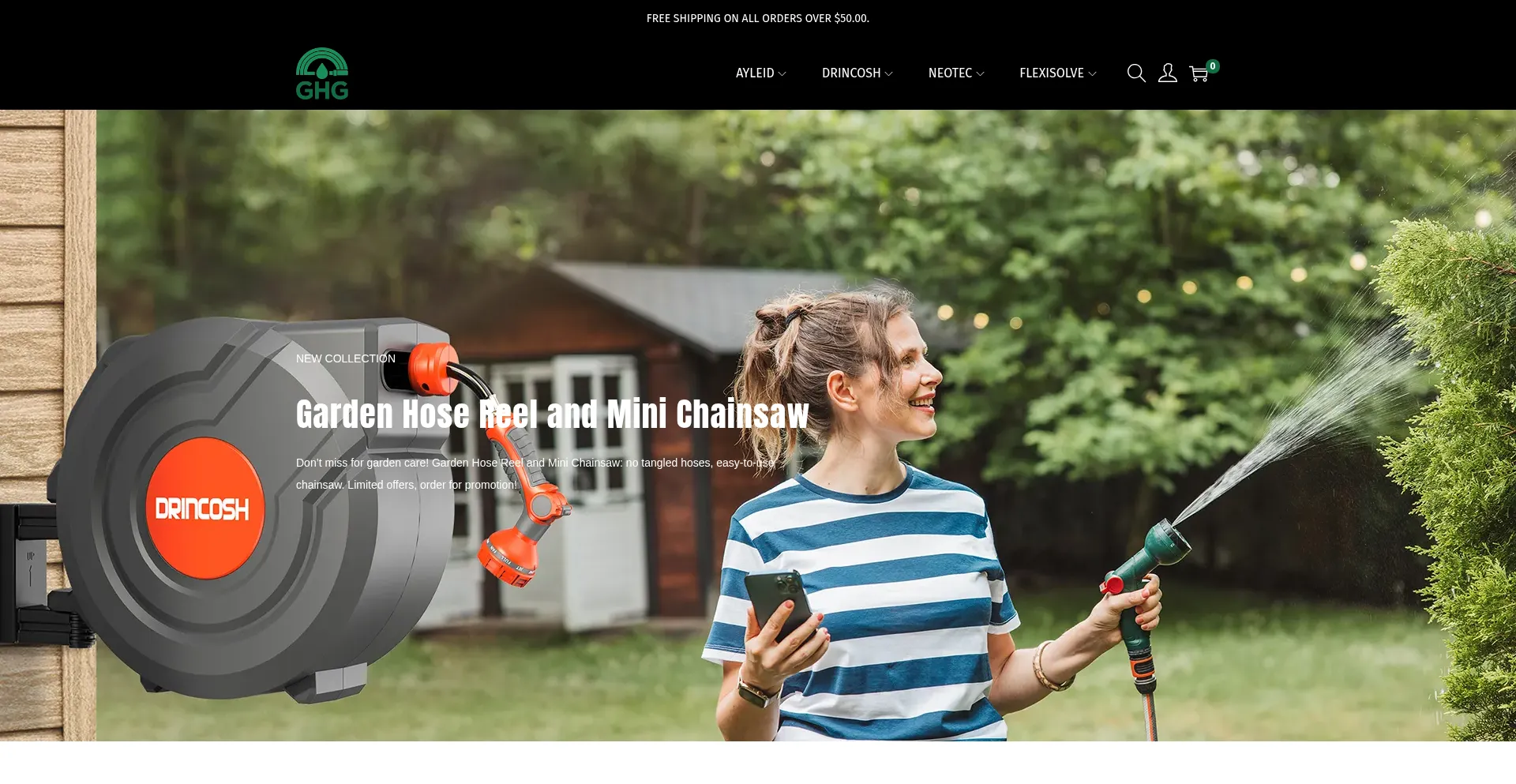 Website screenshot of Gardenhosegare.com