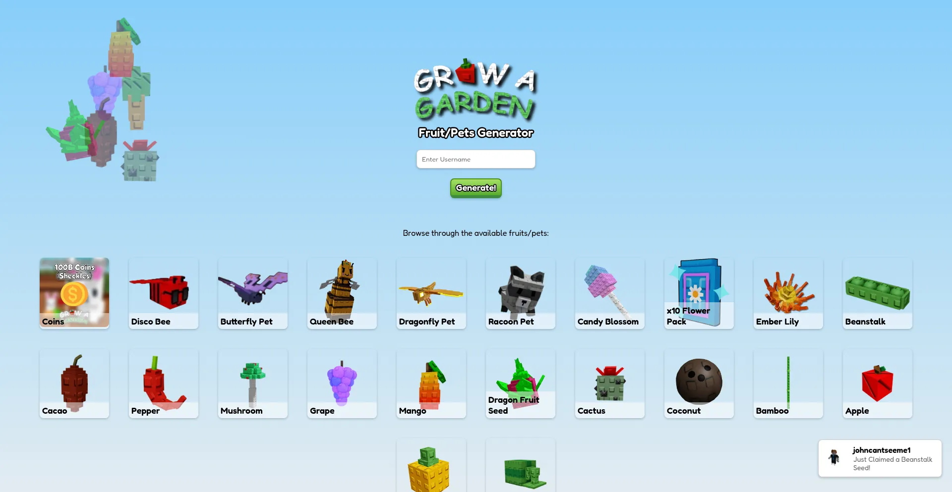 Website screenshot of Gardenseeds.best
