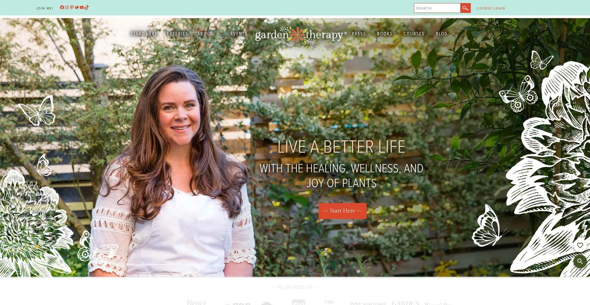 Website screenshot of Gardentherapy.ca