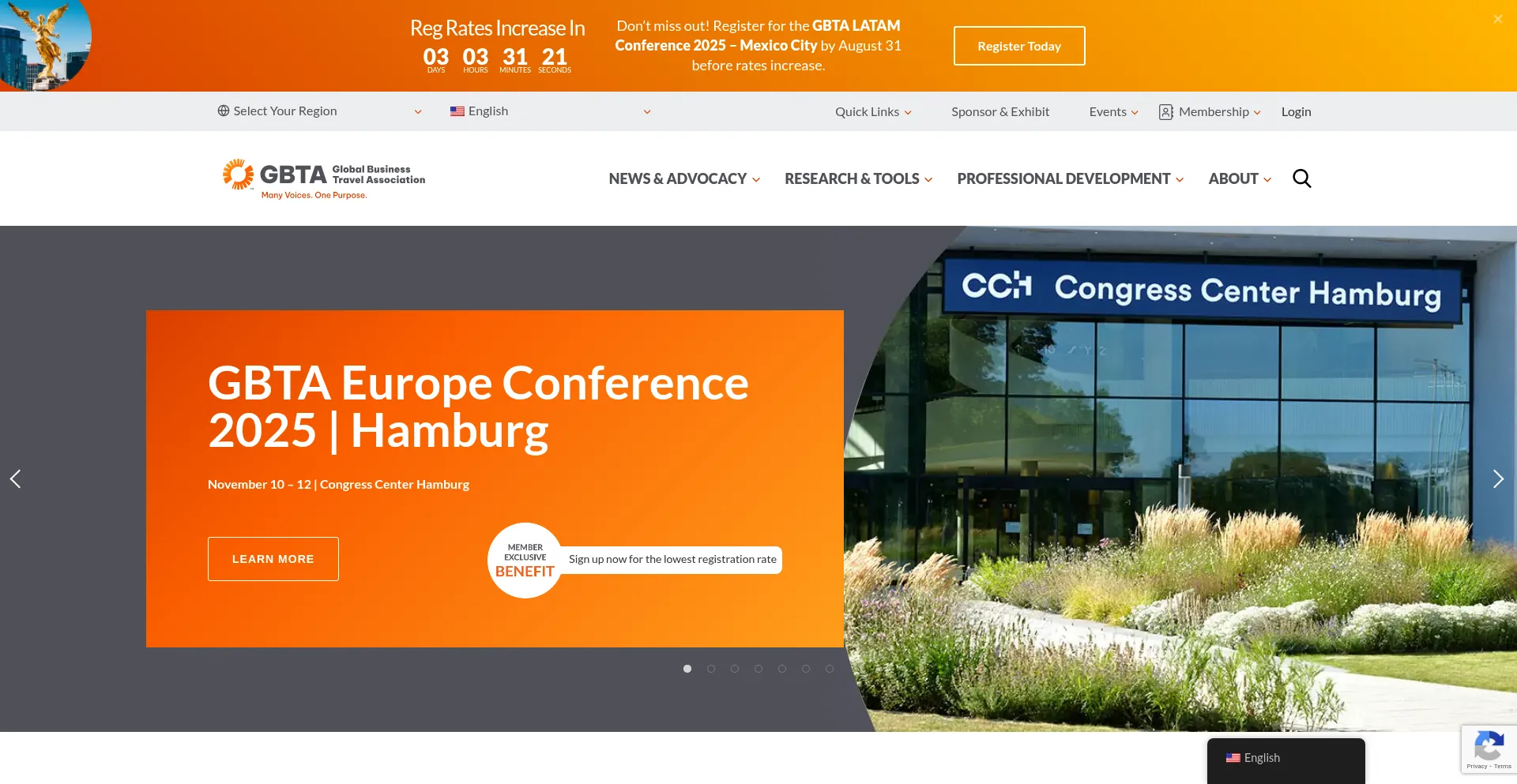 Website screenshot of Gbta.org