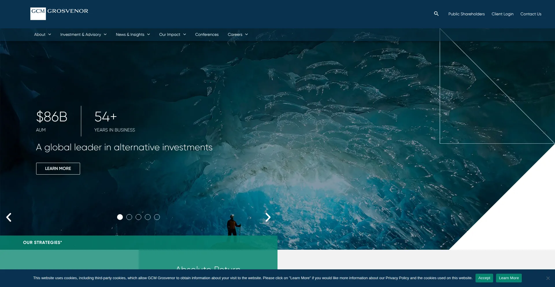 Website screenshot of Gcmgrosvenor.com