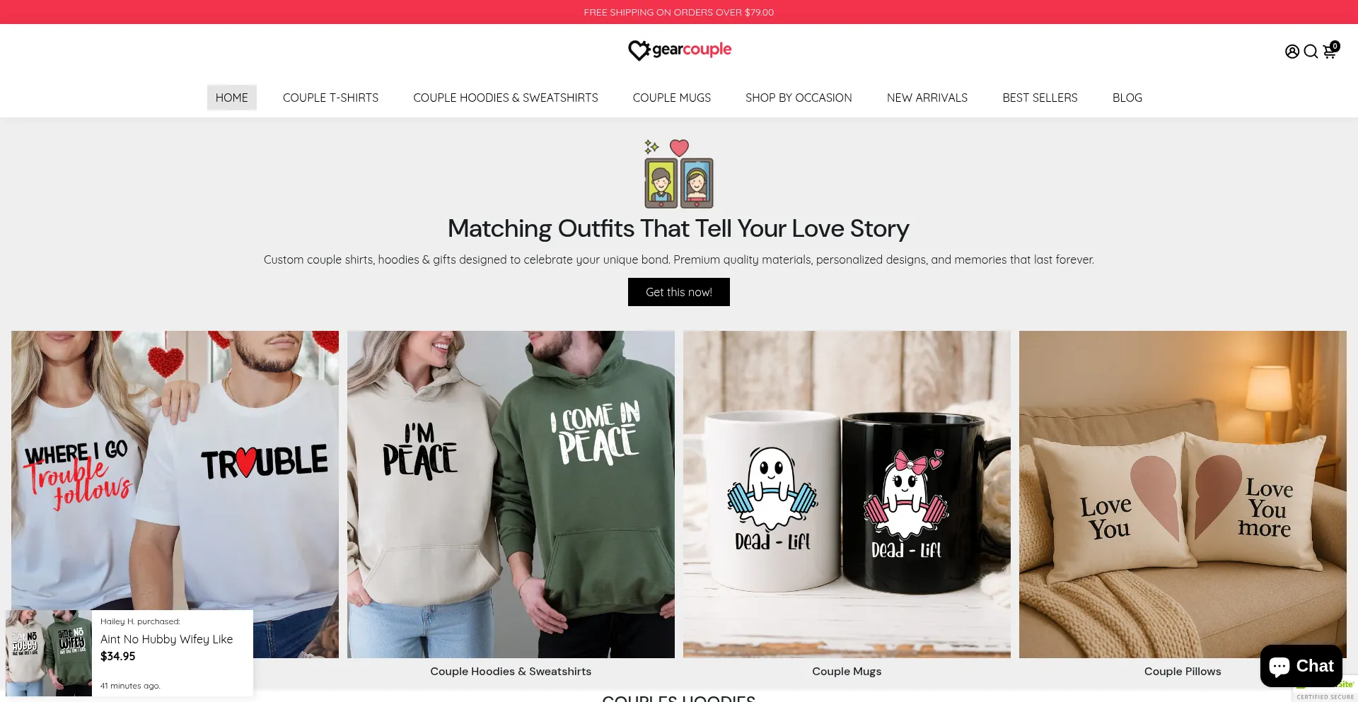 Website screenshot of Gearcouple.com