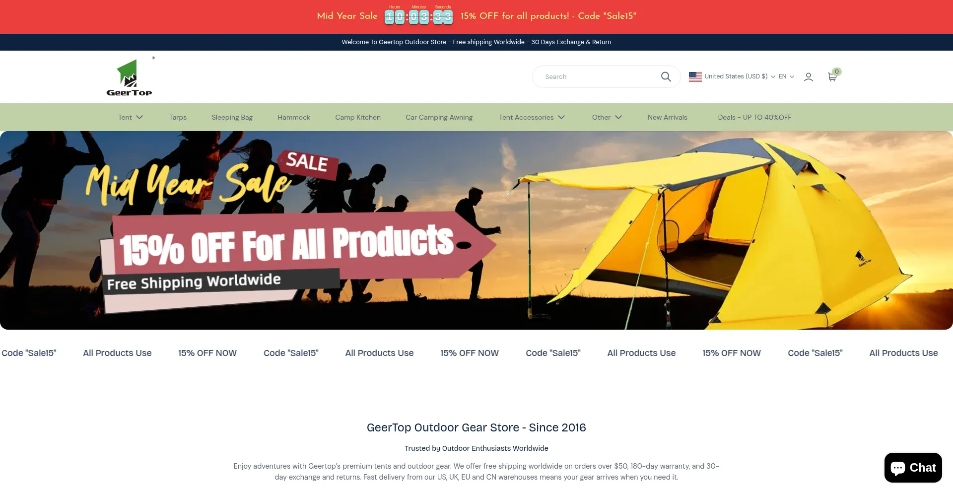 Website screenshot of Geertop.com