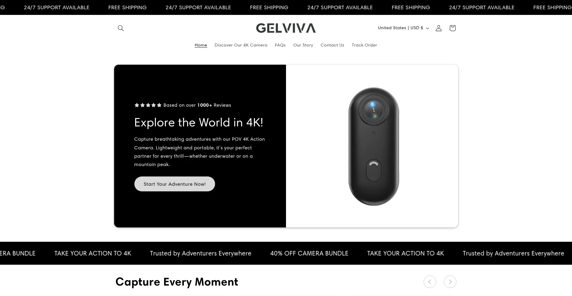 Website screenshot of Gelviva.com