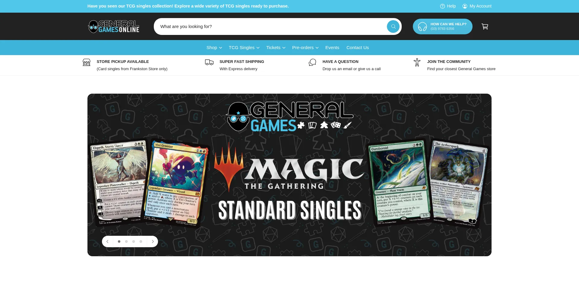 Website screenshot of Generalgames.com.au